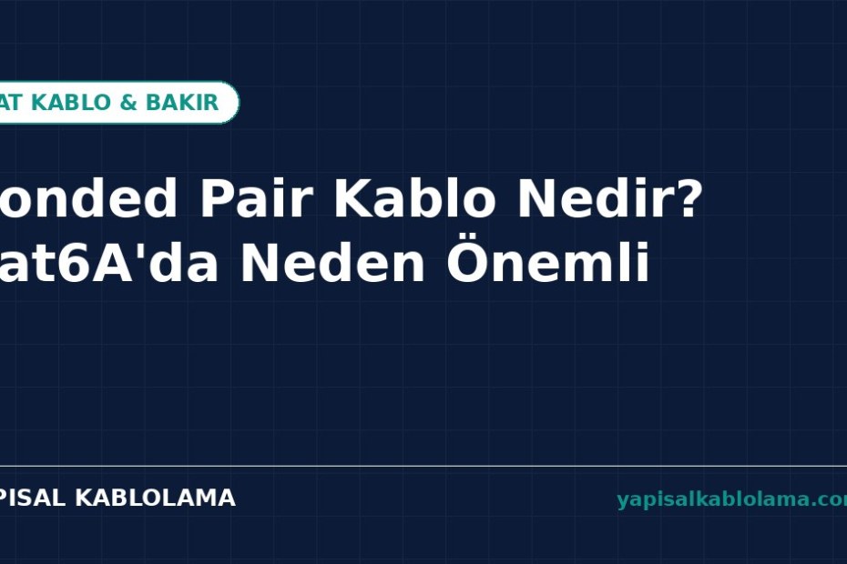Bonded Pair Kablo Nedir? Cat6A’da Neden Önemli