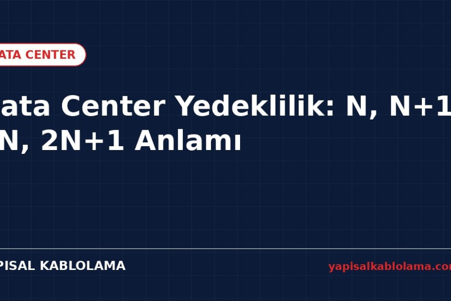 Data Center Yedeklilik: N, N+1, 2N, 2N+1 Anlamı
