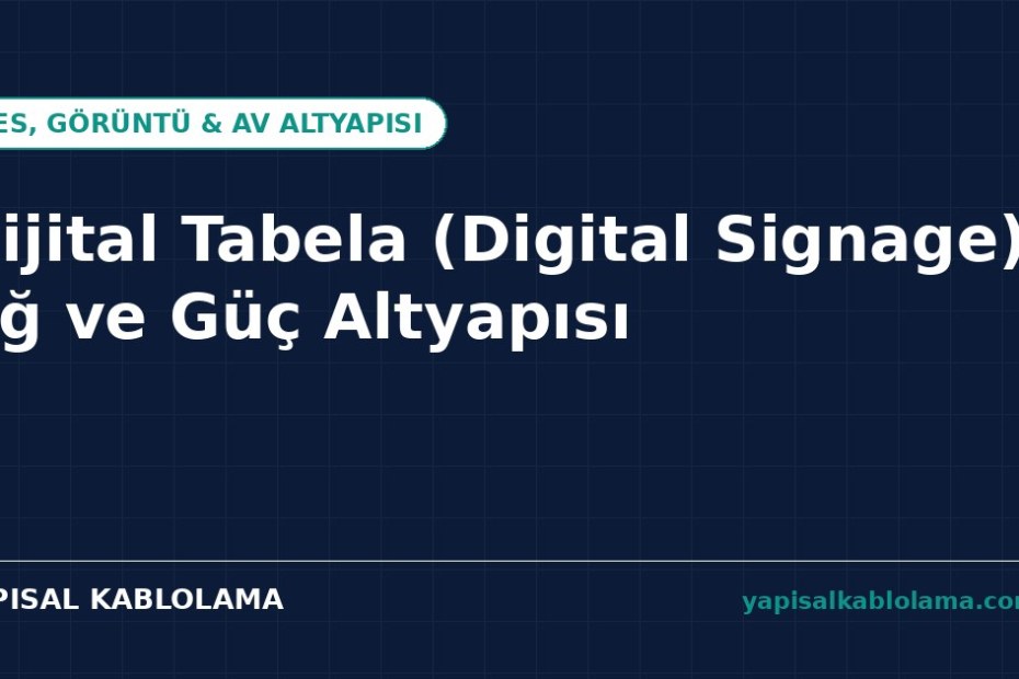 Dijital Tabela (Digital Signage) Ağ ve Güç Altyapısı